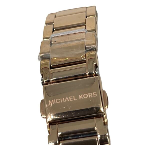 Michael Kors Parker Mother Of Pearl Watch Rose Gold Tone Stainless Steel Crystal - Picture 7 of 16